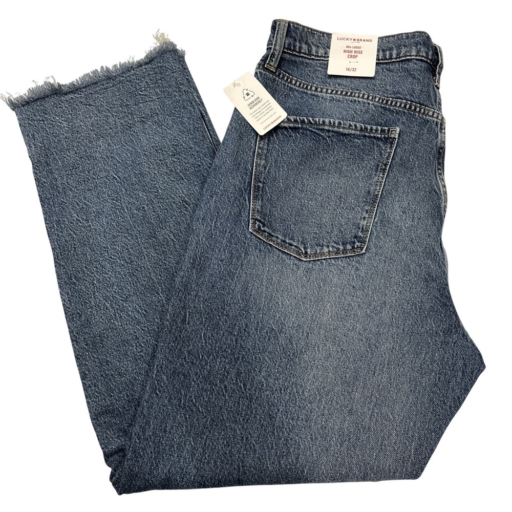 Lucky Brand Jeans 90s Loose High Rise Crop Denim Size 14/32 Baggy Y2K Casual‎